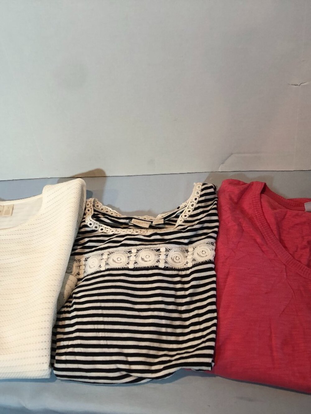 LOT of 3 Chico's Sz 3 Womens 3/4 Sleeve Knit Tops 23.5 - 26" Pit to Pit